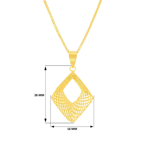22K Yellow Gold Geometric Pendant and Earrings Set