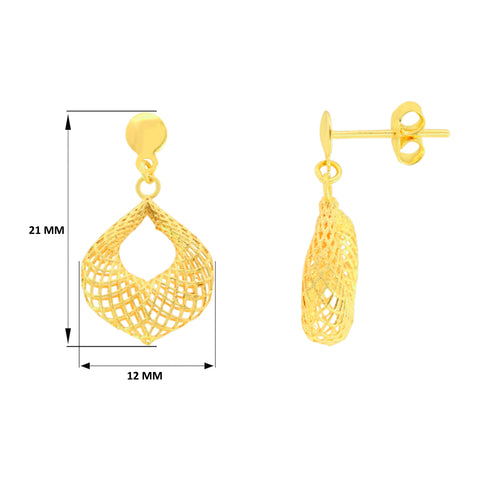 22K Yellow Gold Intricate Pendant and Earrings Set