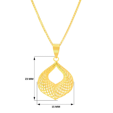 22K Yellow Gold Intricate Pendant and Earrings Set