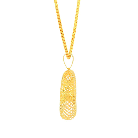 22K Yellow Gold Heart Pendant and Earrings Set