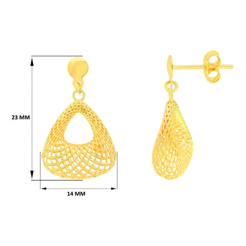 22K Yellow Gold Abstract Pendant and Earrings Set