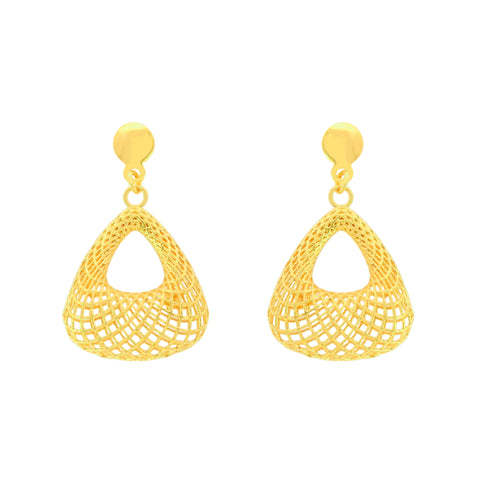22K Yellow Gold Abstract Pendant and Earrings Set