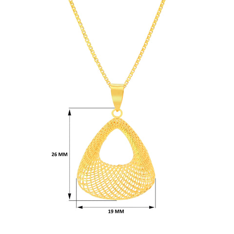 22K Yellow Gold Abstract Pendant and Earrings Set