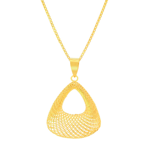 22K Yellow Gold Abstract Pendant and Earrings Set