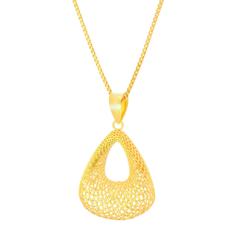 22K Yellow Gold Abstract Pendant and Earrings Set