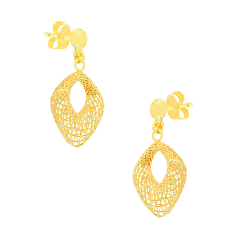 22K Yellow Gold Classy Pendant and Earrings Set