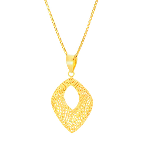 22K Yellow Gold Classy Pendant and Earrings Set