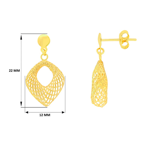 22K Yellow Gold Classy Pendant and Earrings Set