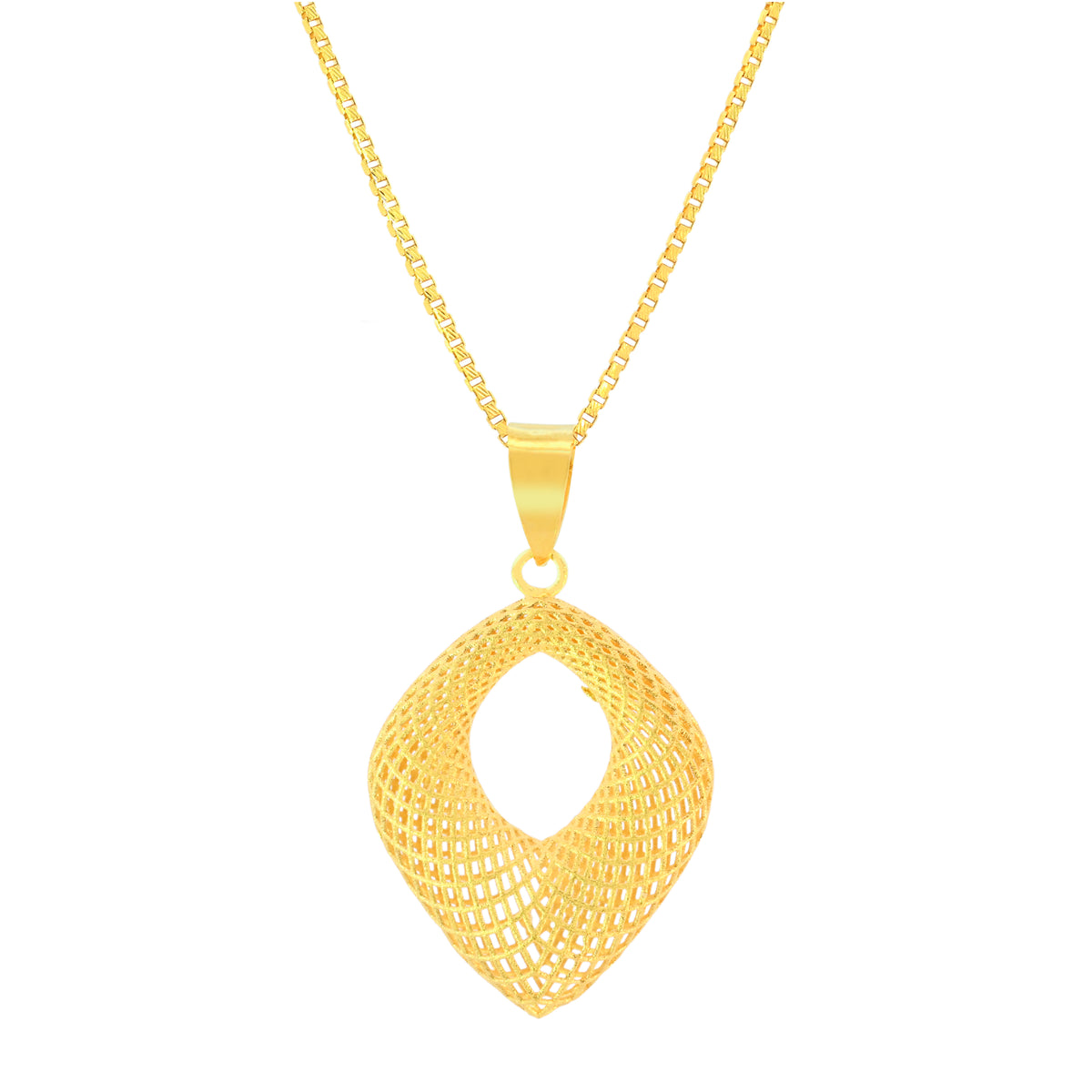 22K Yellow Gold Classy Pendant and Earrings Set