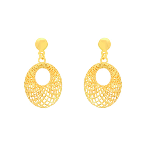 22K Yellow Gold Exquisite Pendant and Earrings Set