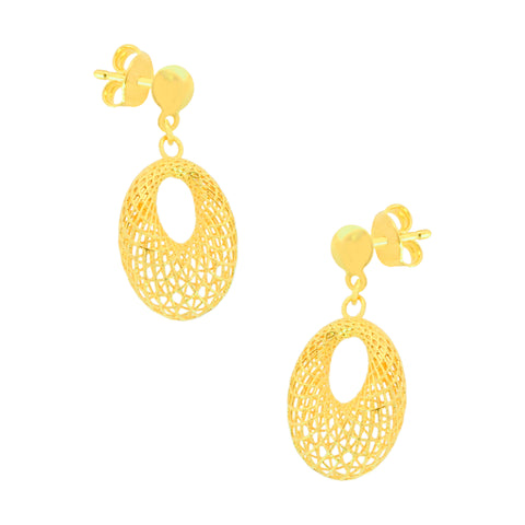 22K Yellow Gold Exquisite Pendant and Earrings Set