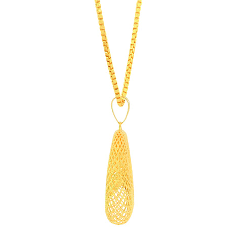 22K Yellow Gold Exquisite Pendant and Earrings Set