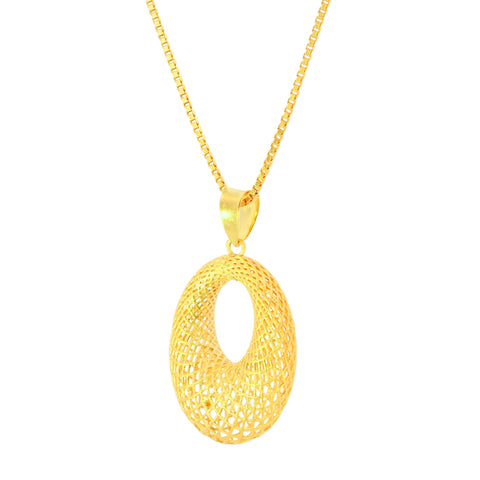 22K Yellow Gold Exquisite Pendant and Earrings Set