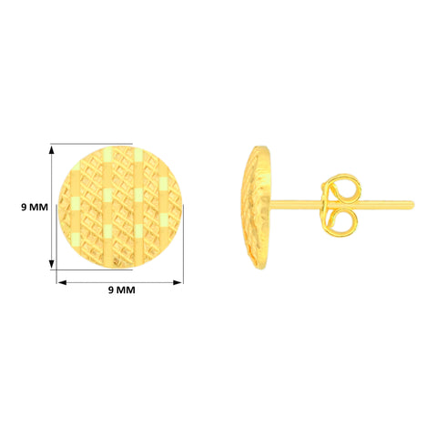 22K Yellow Gold Minimalist Pendant and Earrings Set