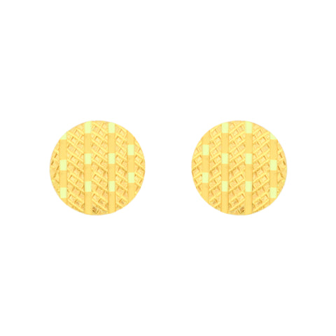 22K Yellow Gold Minimalist Pendant and Earrings Set