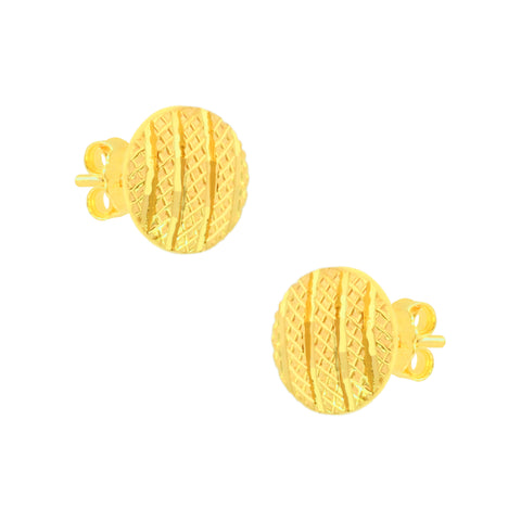 22K Yellow Gold Minimalist Pendant and Earrings Set