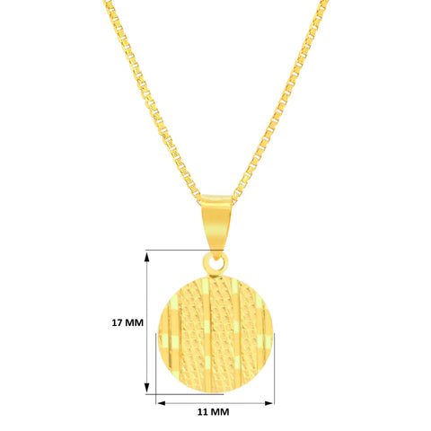 22K Yellow Gold Minimalist Pendant and Earrings Set