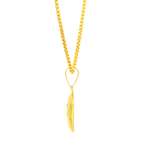 22K Yellow Gold Minimalist Pendant and Earrings Set