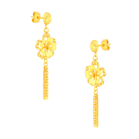 22K Yellow Gold Classy Pendant and Earring and Ring Set