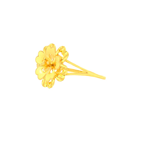 22K Yellow Gold Classy Pendant and Earring and Ring Set