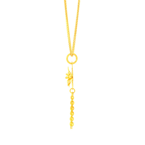 22K Yellow Gold Classy Pendant and Earring and Ring Set