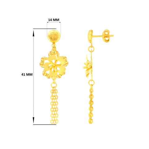 22K Yellow Gold Classy Pendant and Earring and Ring Set