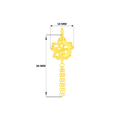 22K Yellow Gold Classy Pendant and Earring and Ring Set