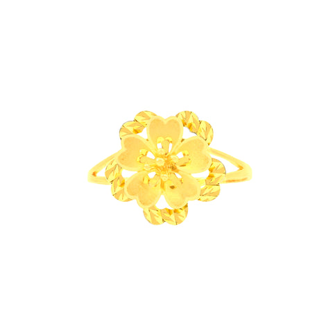 22K Yellow Gold Classy Pendant and Earring and Ring Set