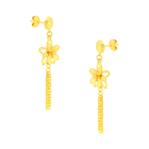 22K Yellow Gold Classy Pendant and Earring and Ring Set