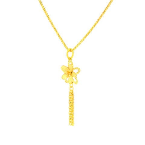 22K Yellow Gold Classy Pendant and Earring and Ring Set