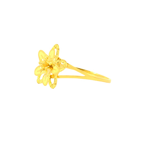 22K Yellow Gold Classy Pendant and Earring and Ring Set