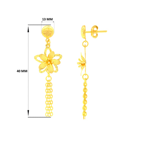 22K Yellow Gold Classy Pendant and Earring and Ring Set