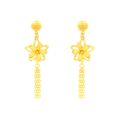 22K Yellow Gold Classy Pendant and Earring and Ring Set