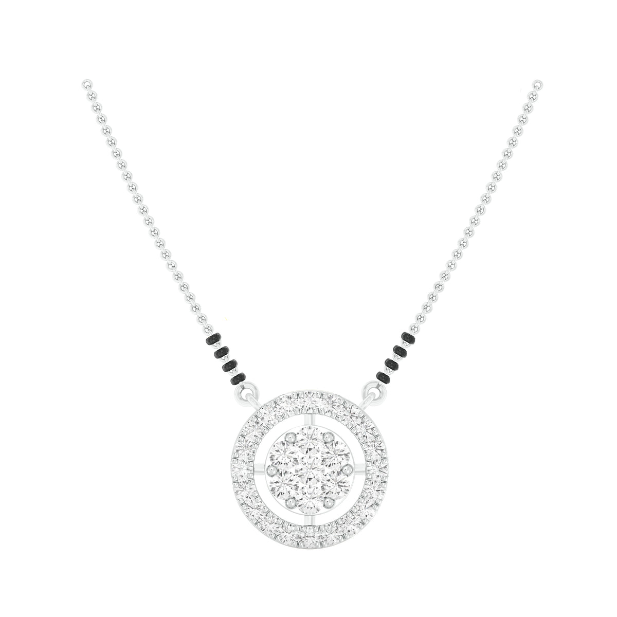 18k Yellow Gold and Diamond Mangalsutra Necklace and carat weight of 0.47