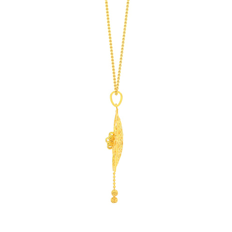 22K Yellow Gold Statement Pendant and Earrings Set
