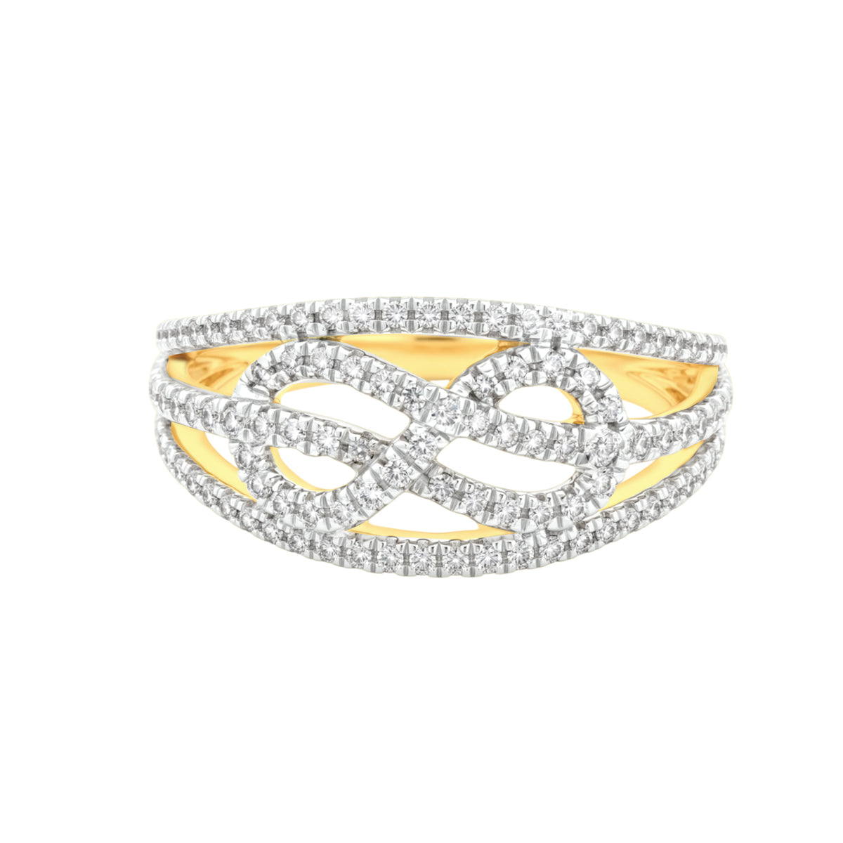18k Yellow Gold and Diamond Fancy Ring in size 5.5 and total gold weight of 4.39g