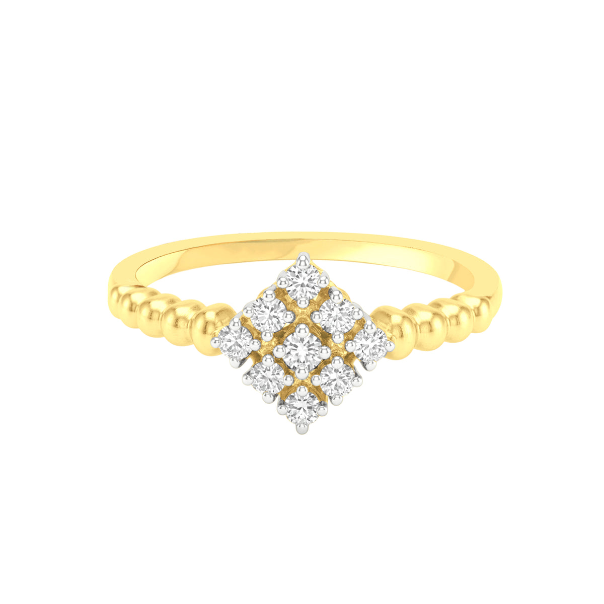 18k Yellow Gold and Diamond Fancy Ring in size 5.5 and total gold weight of 2.52g