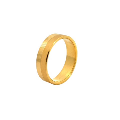 22k Yellow Gold Sleek Minimalistic Wedding Band Ring measuring 9.5 x 6mm  thickness