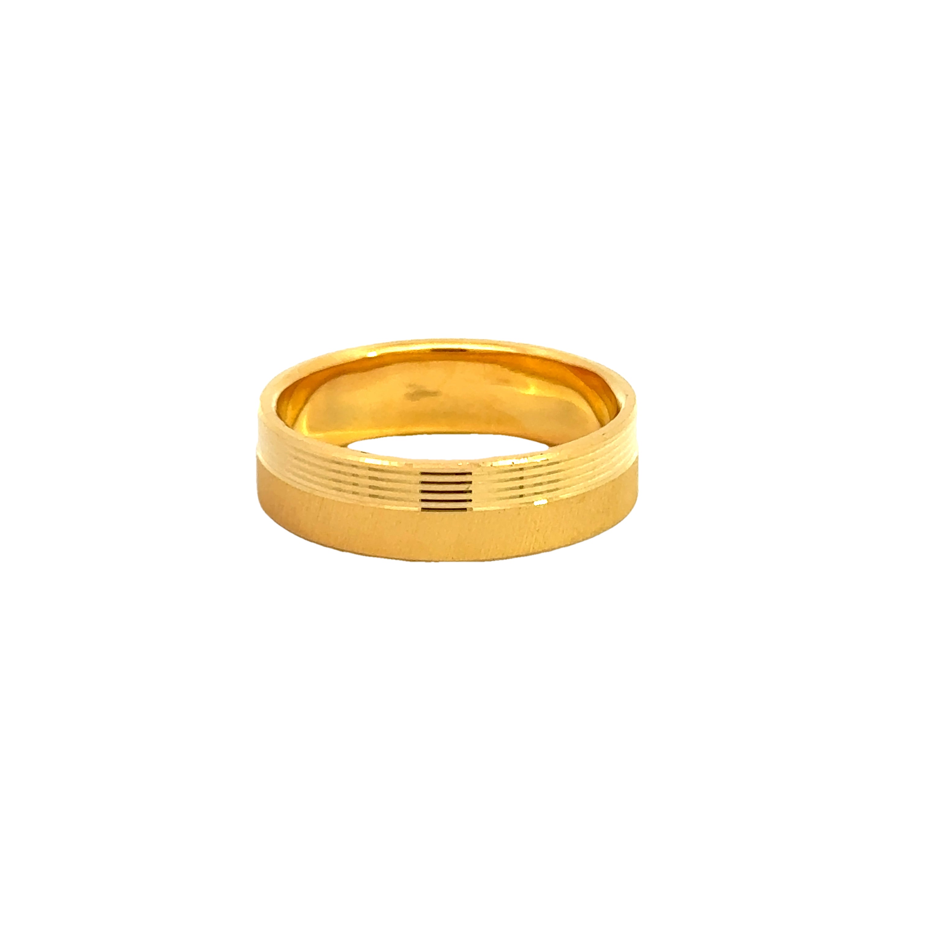 22k Yellow Gold Sleek Minimalistic Wedding Band Ring measuring 9.5 x 6mm thickness