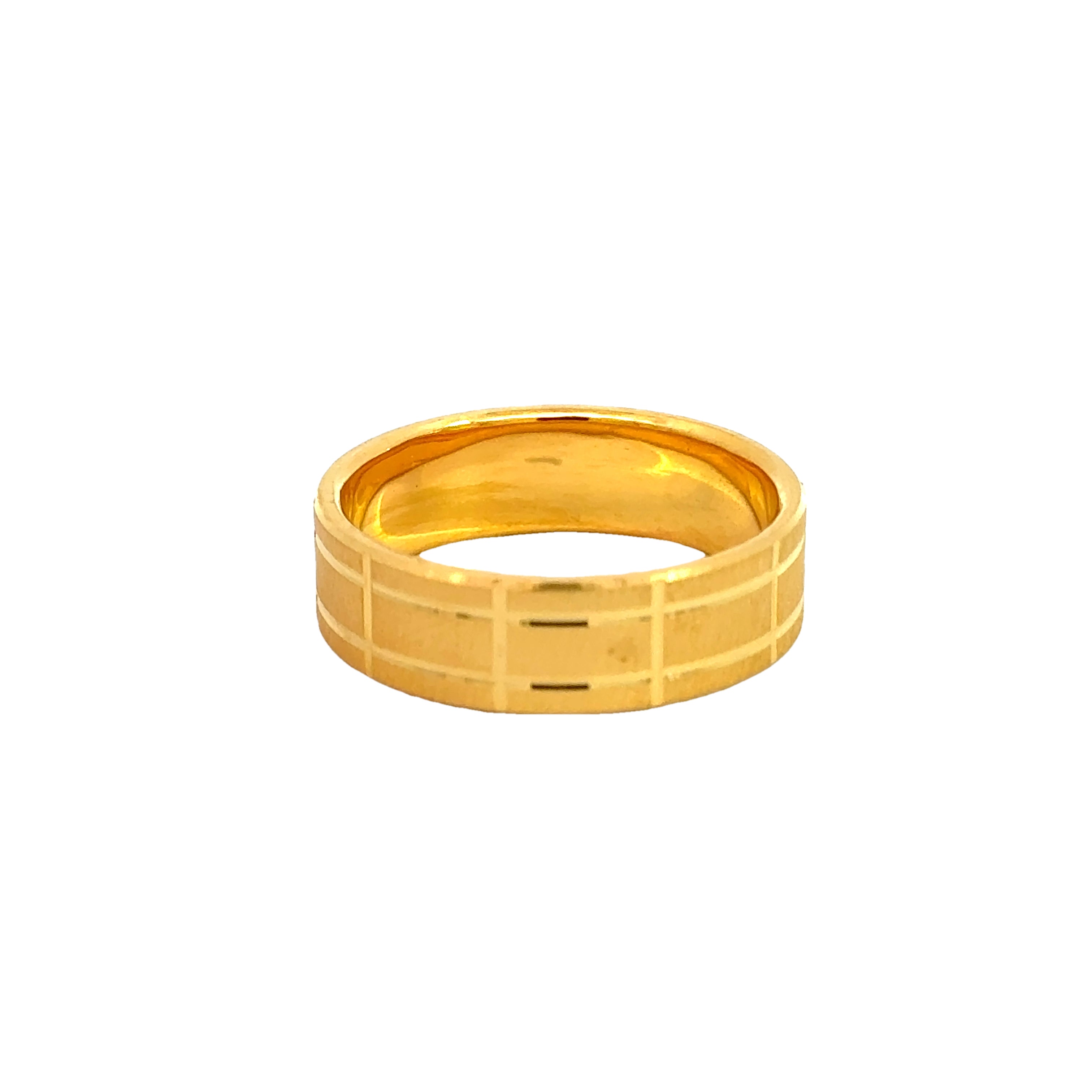 22k Yellow Gold Glamorous Exquisite Wedding Band Ring measuring 8.5 x 6mm thickness