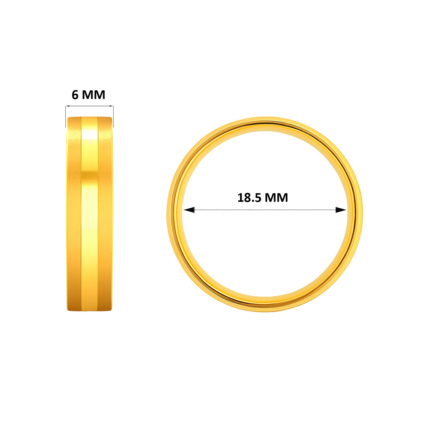 22k Yellow Gold Enchanting Captivating Wedding Band Ring measuring 8.5 x 6mm  thickness