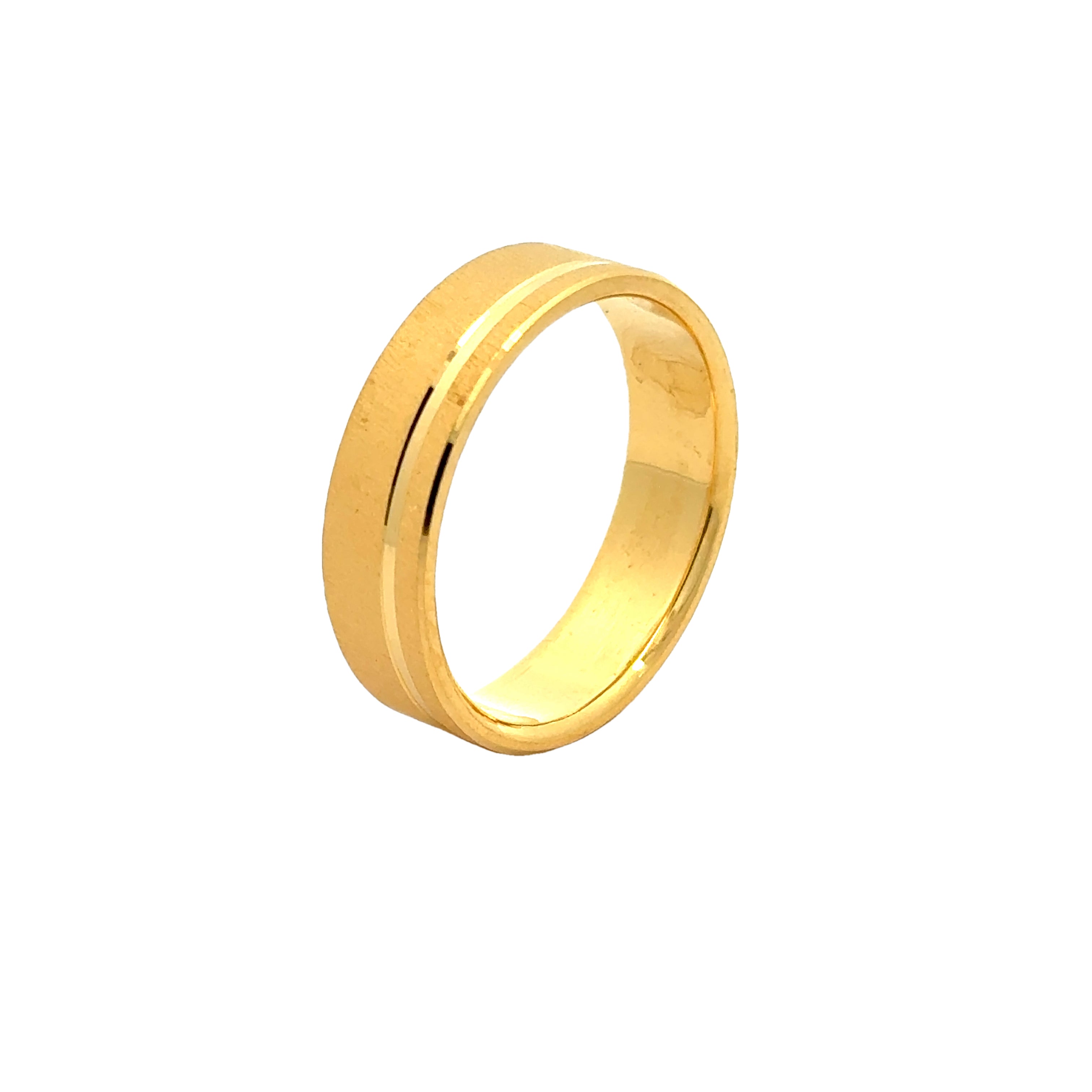 22k Yellow Gold Luminous Radiant Wedding Band Ring measuring 9.5 x 6mm thickness