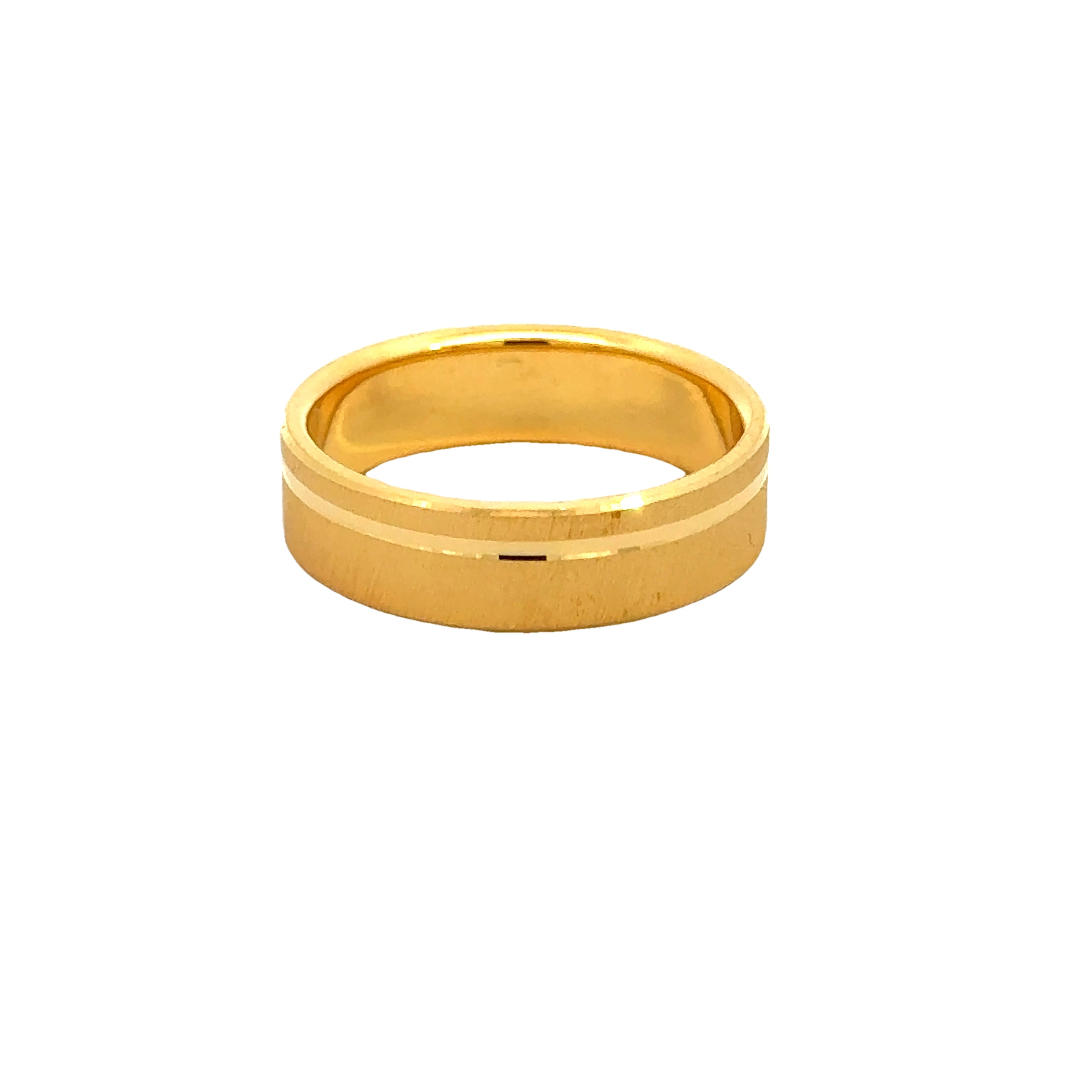 22k Yellow Gold Luminous Radiant Wedding Band Ring measuring 9.5 x 6mm thickness