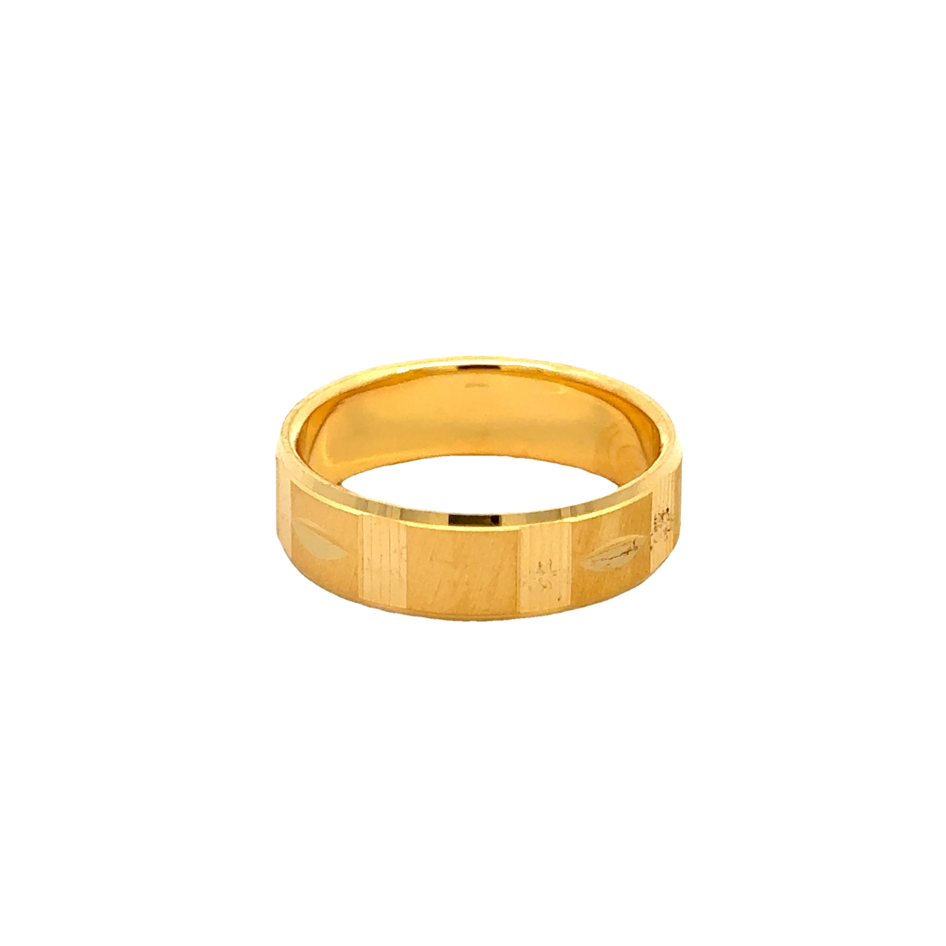 22k Yellow Gold Eye-catching Bold Wedding Band Ring measuring 8.5 x 6mm thickness