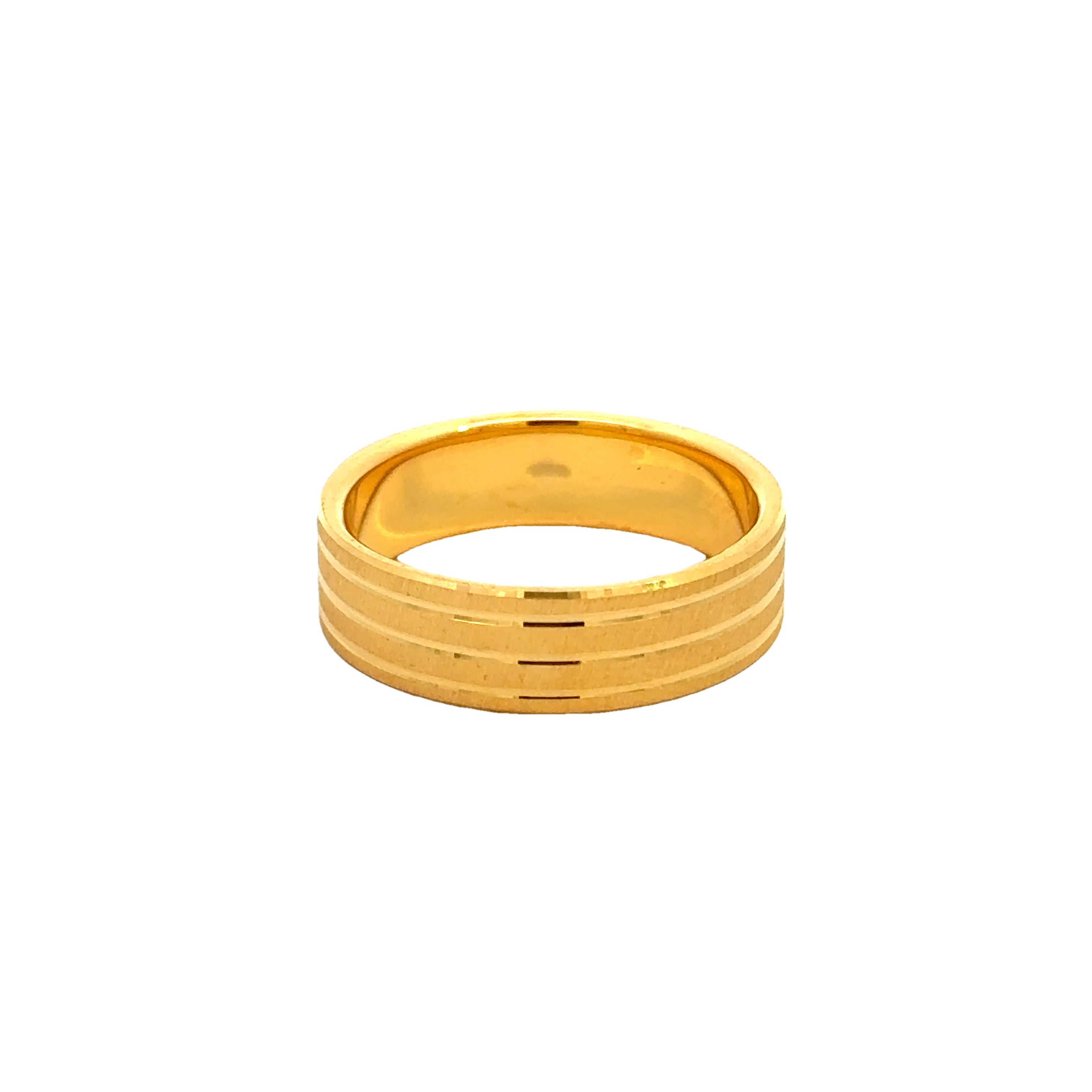 22k Yellow Gold Majestic Regal Wedding Band Ring measuring 8.5 x 6mm thickness