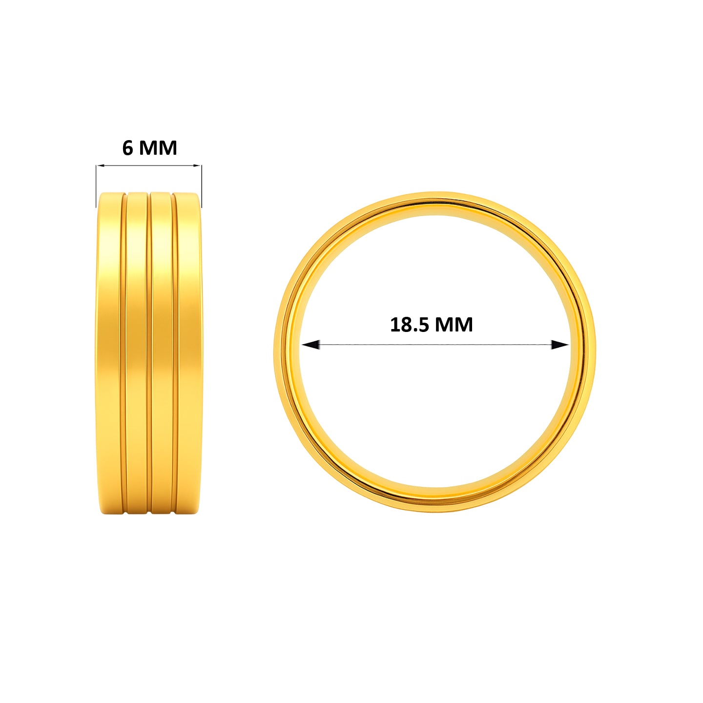 22k Yellow Gold Majestic Regal Wedding Band Ring measuring 8.5 x 6mm  thickness