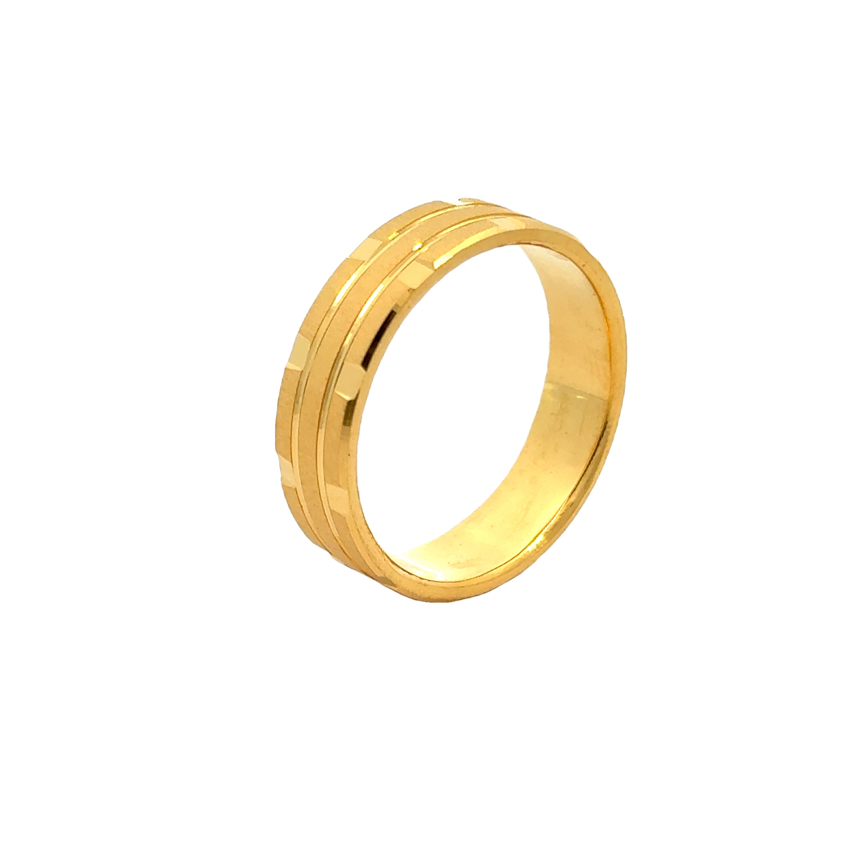 22k Yellow Gold Crisp Clean Wedding Band Ring measuring 9.5 x 6mm thickness