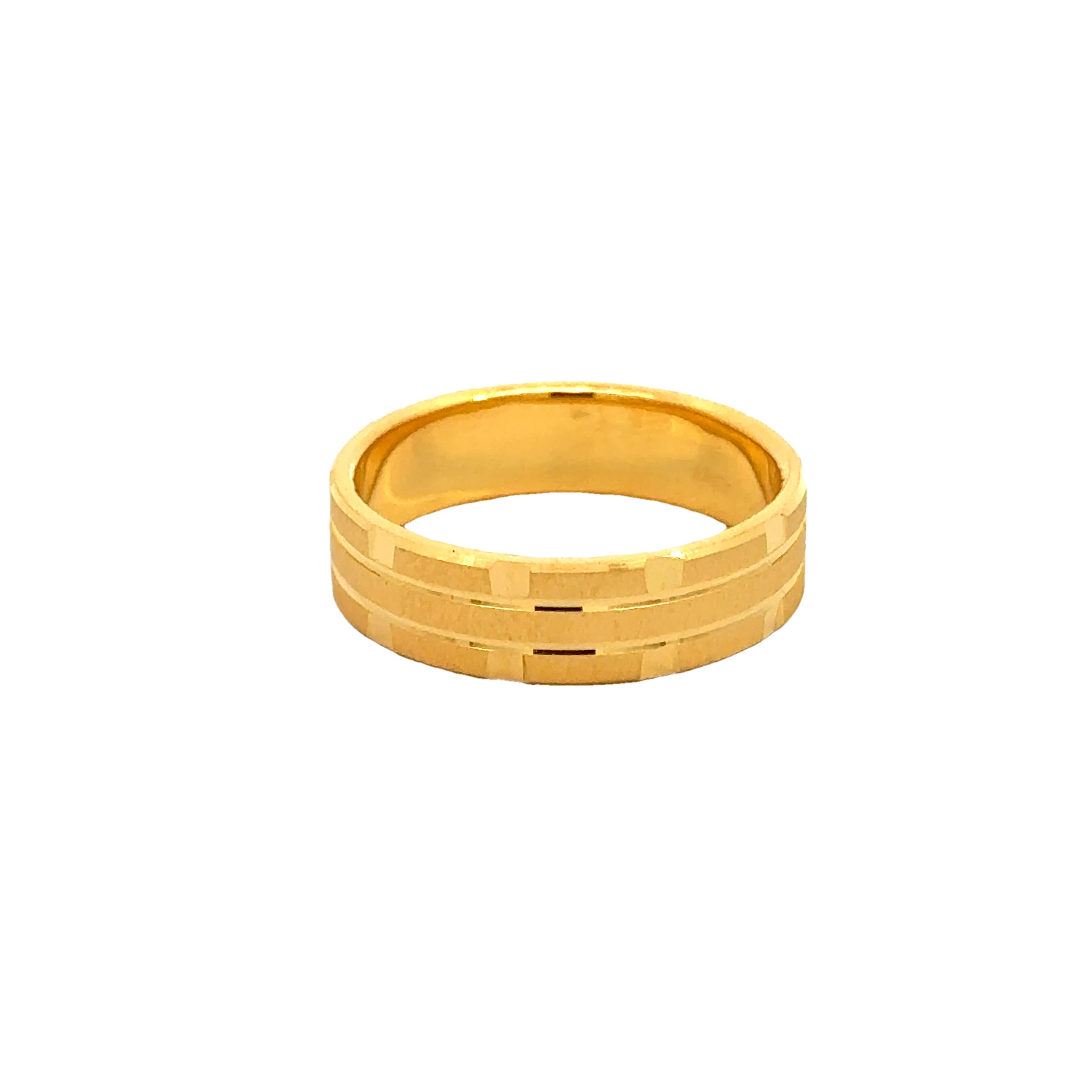 22k Yellow Gold Crisp Clean Wedding Band Ring measuring 9.5 x 6mm thickness