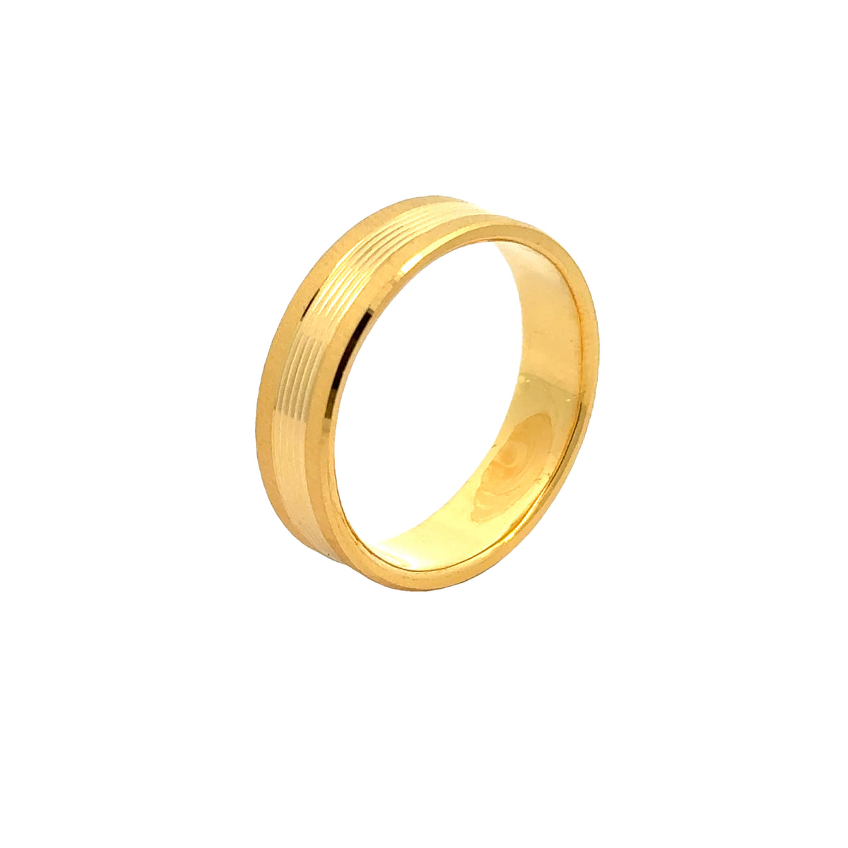 22k Yellow Gold Delightful Charming Wedding Band Ring measuring 9.5 x 6mm thickness