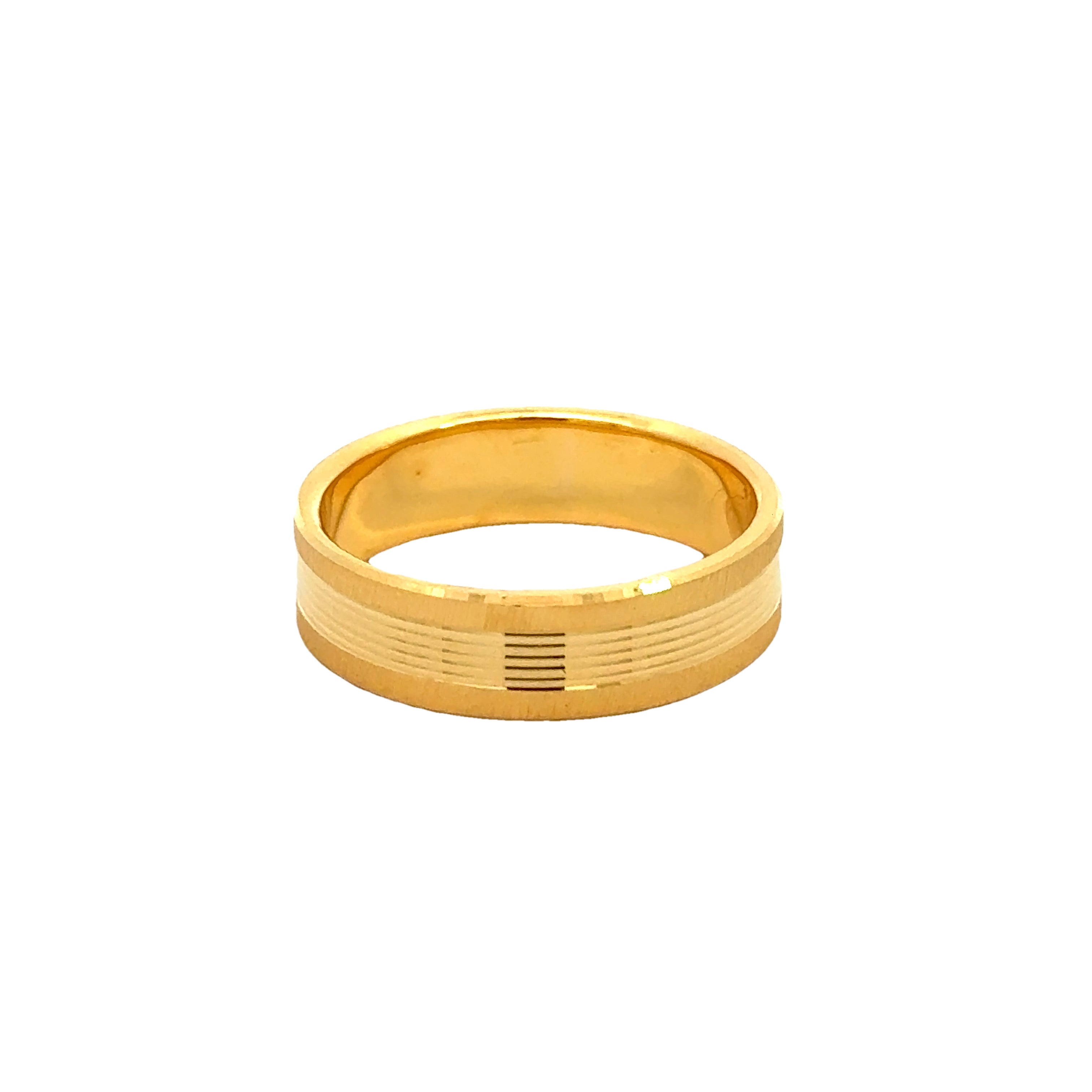 22k Yellow Gold Delightful Charming Wedding Band Ring measuring 9.5 x 6mm thickness